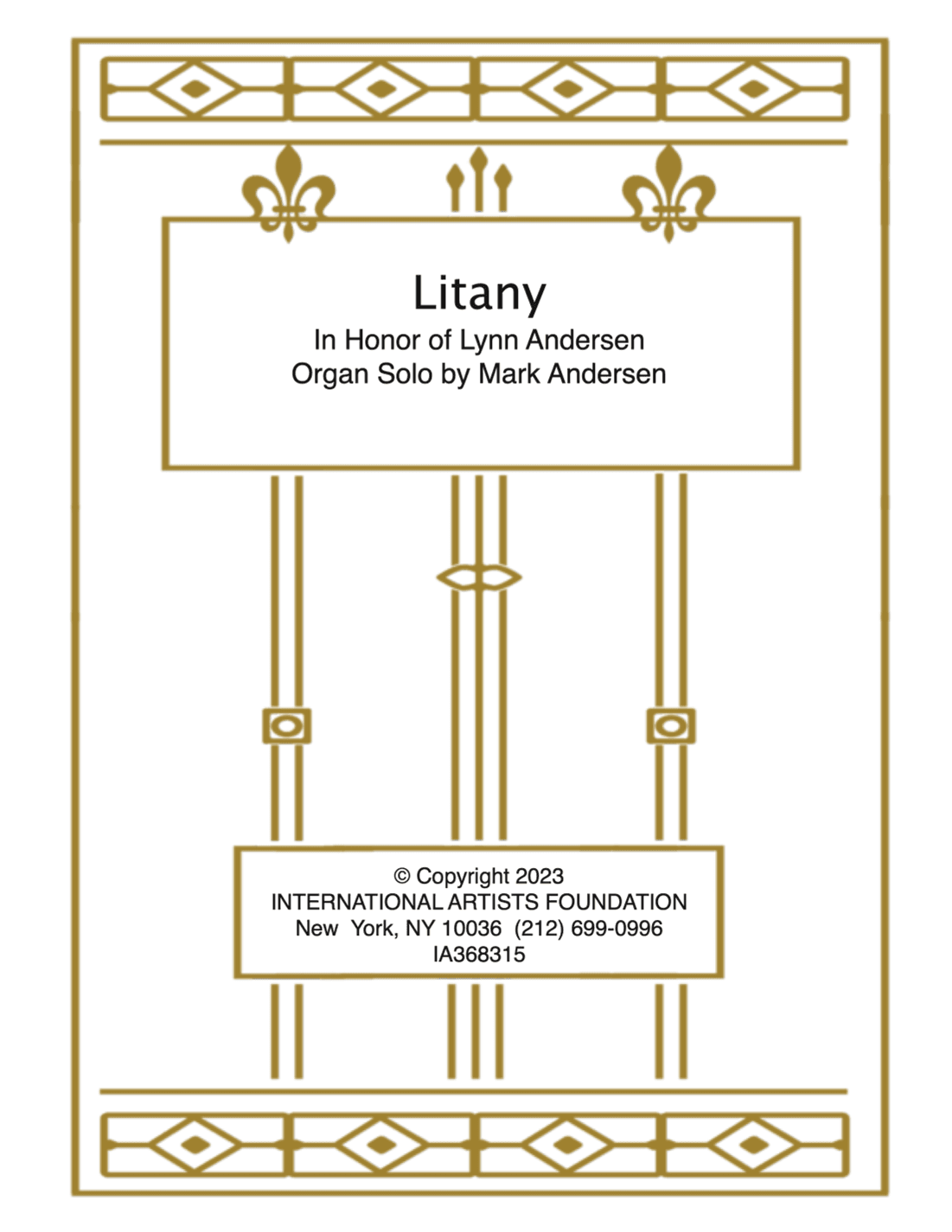 Litany for organ in honor of Lynn Andersen