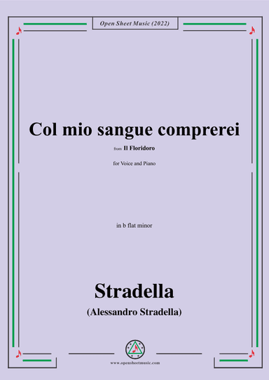 Stradella-Col mio sangue comprerei,in b flat minor (arr. OSM Press)