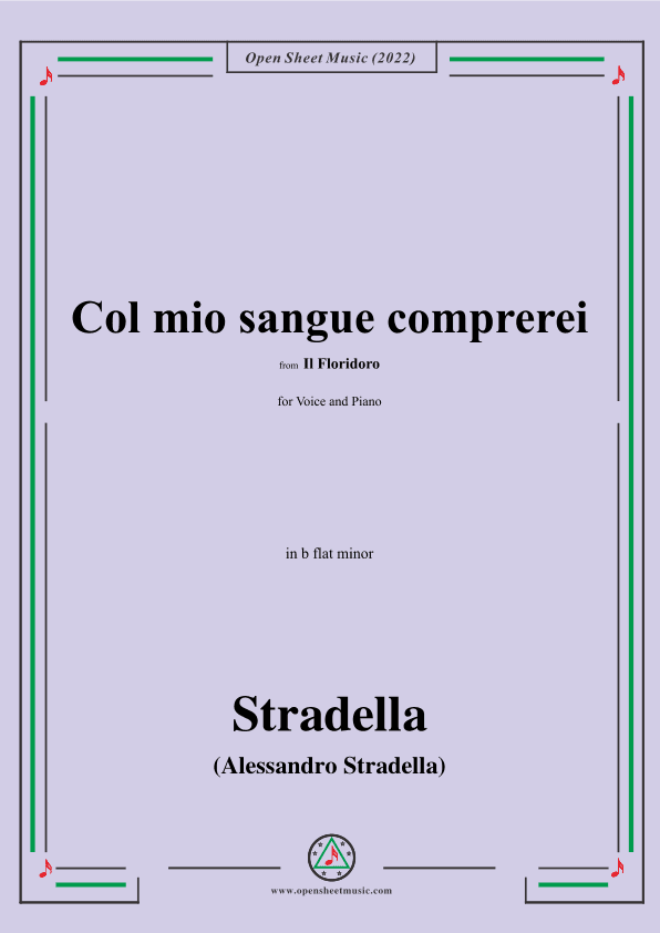 Stradella-Col mio sangue comprerei,in b flat minor (arr. OSM Press)