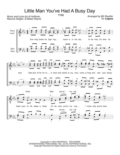 Little Man You've Had A Busy Day (arr. Bill Stauffer)