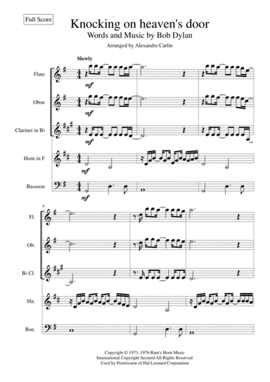 Knockin' On Heaven's Door (arr. Alexandre CARLIN)