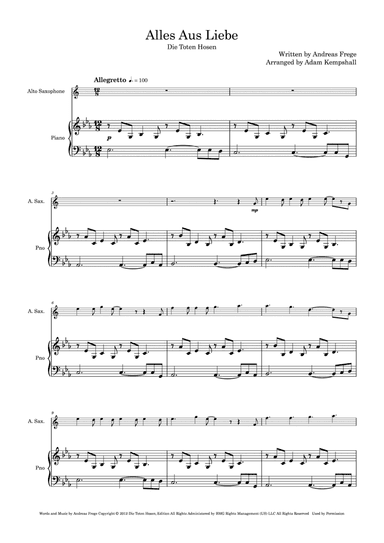 Alles Aus Liebe (arr. Adam Kempshall)