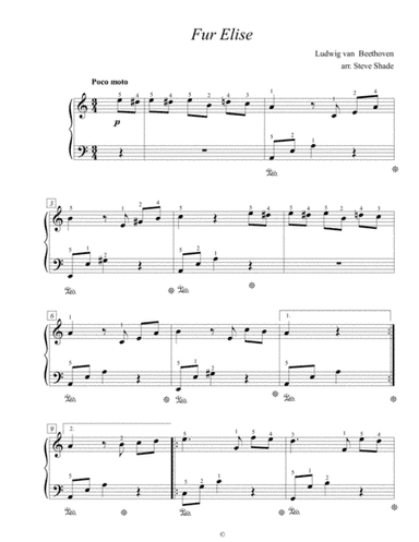 Fur Elise (Easy Piano) (arr. Steve Shade)