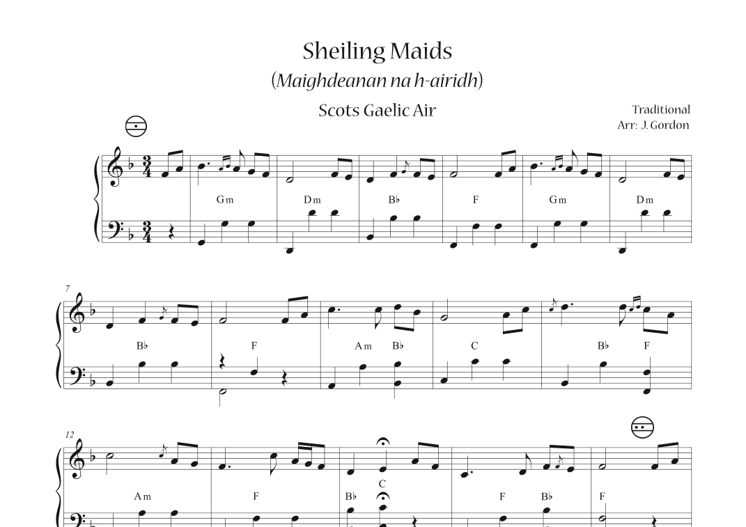 Sheiling Maids (Maighdeanan na h-airidh) (arr. J. Gordon)
