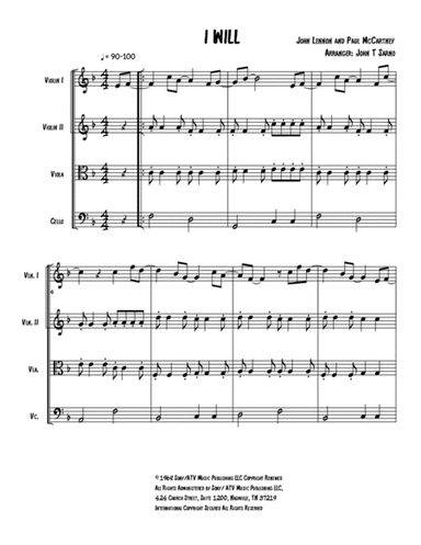 I Will (arr. John T Sarno)