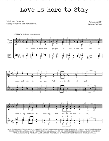 Love Is Here To Stay from GOLDWYN FOLLIES from AN AMERICAN IN PARIS (arr. Dianne Goldrick)