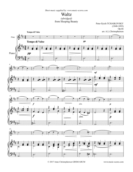 Sleeping Beauty Waltz - Flute and Piano (arr. Anne Christopherson GRSM ARCM)