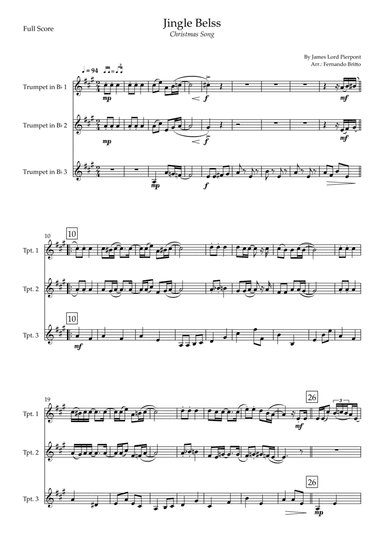 Jingle Bells - Jazz Version (Christmas Song) for Trumpet in Bb Trio (arr. Fernando Britto)
