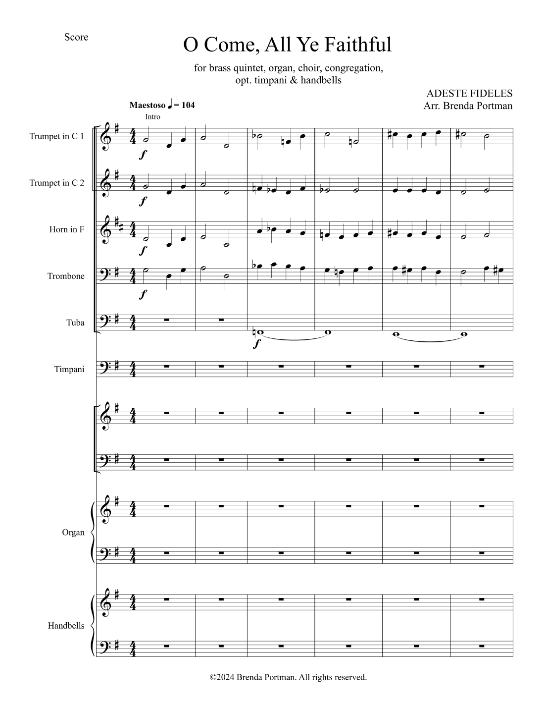 O Come, All Ye Faithful (arr. Brenda Portman)