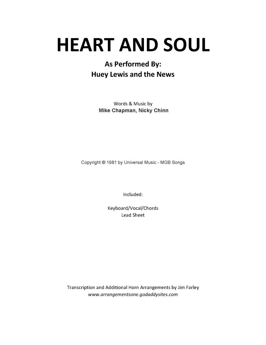 Heart And Soul (arr. farleyjc@gmail.com)