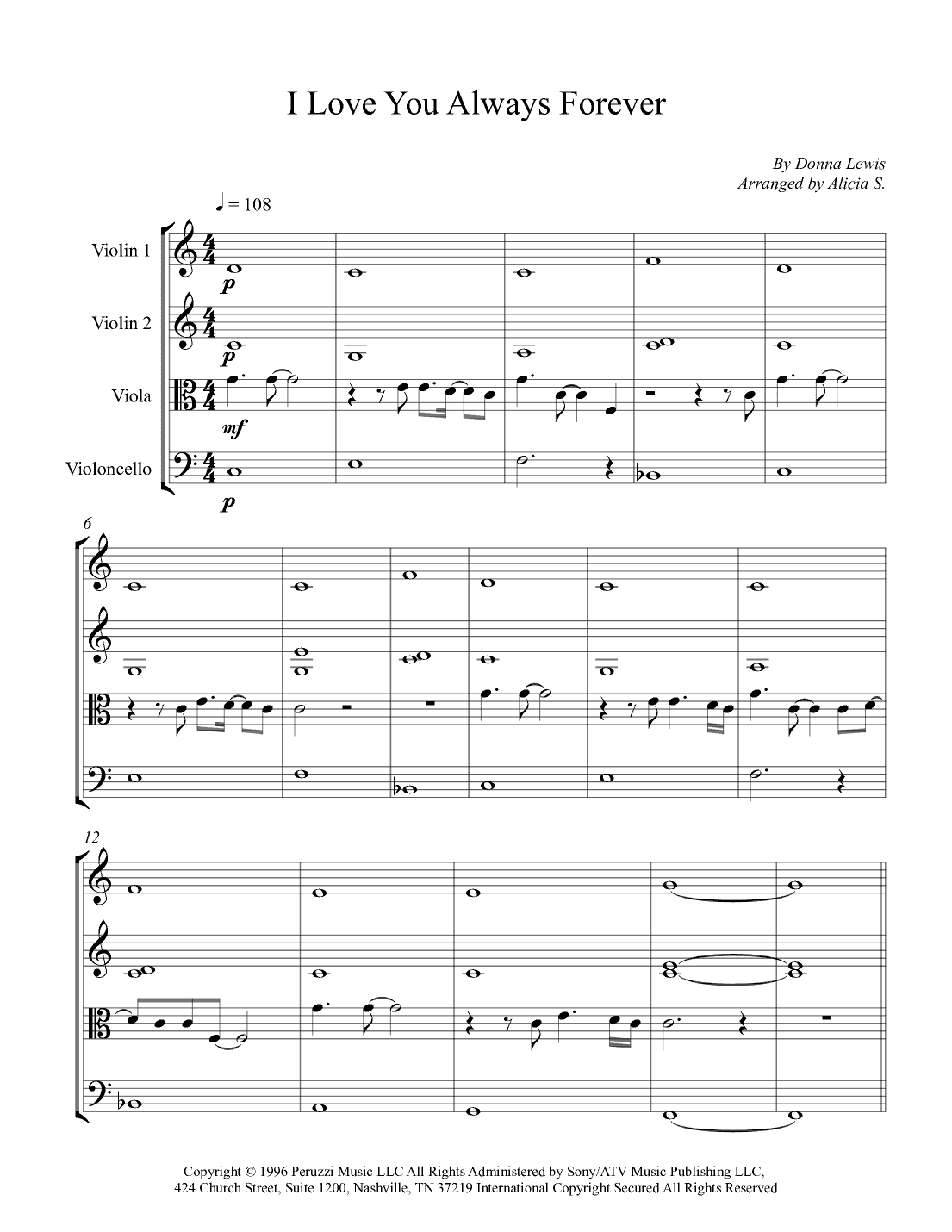 I Love You Always Forever (arr. Alicia S.)