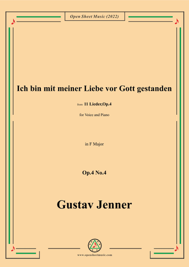 Jenner-Ich bin mit meiner Liebe vor Gott gestanden,in F Major,Op.4 No.4 (arr. OSM Press)