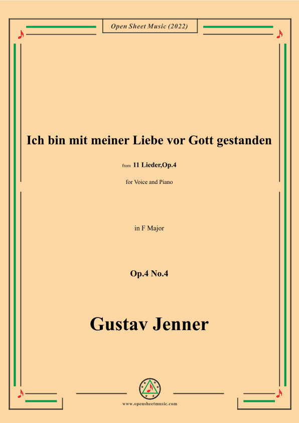 Jenner-Ich bin mit meiner Liebe vor Gott gestanden,in F Major,Op.4 No.4 (arr. OSM Press)