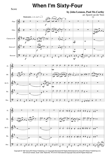 When I'm Sixty-four (arr. Sjoerd van der Veen)