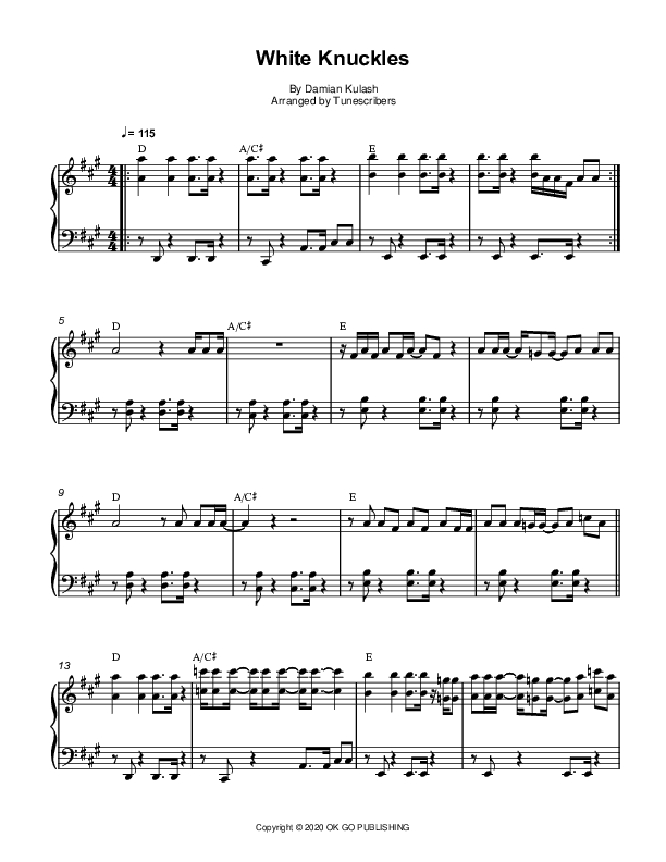 White Knuckles (arr. Tunescribers)
