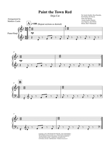 Paint The Town Red (arr. Matthew Castin)