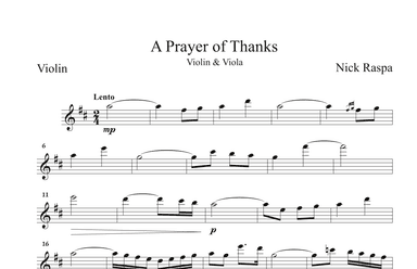 A Prayer of Thanks (Violin & Viola) Violin part
