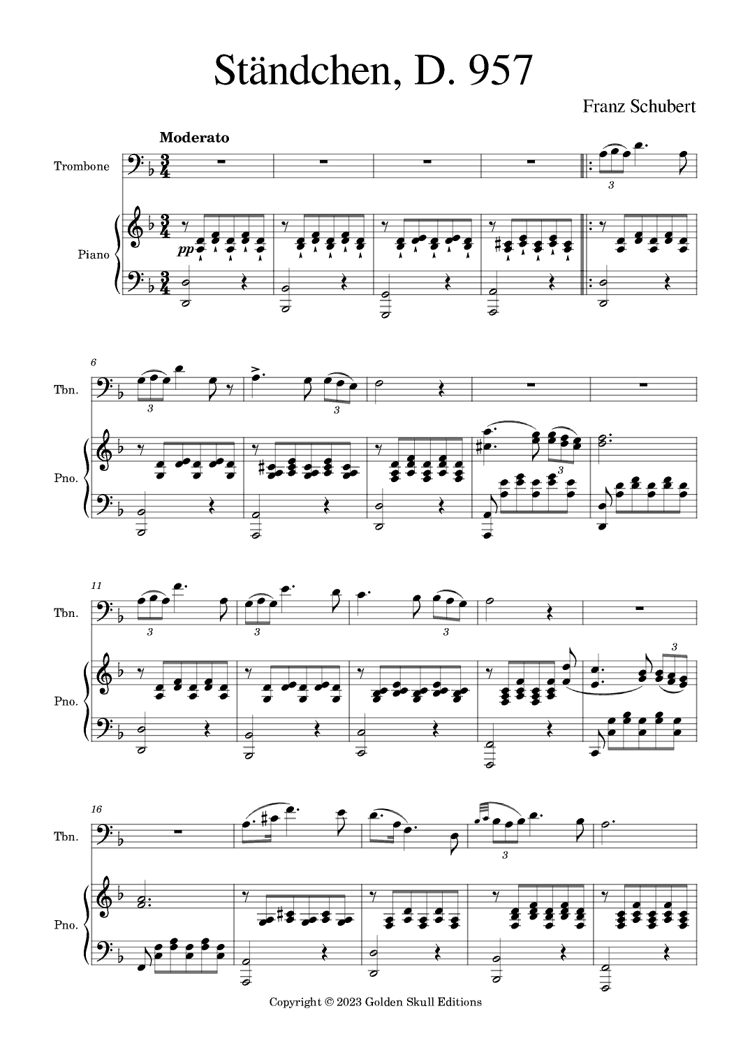 Ständchen (arr. Golden Skull Editions)