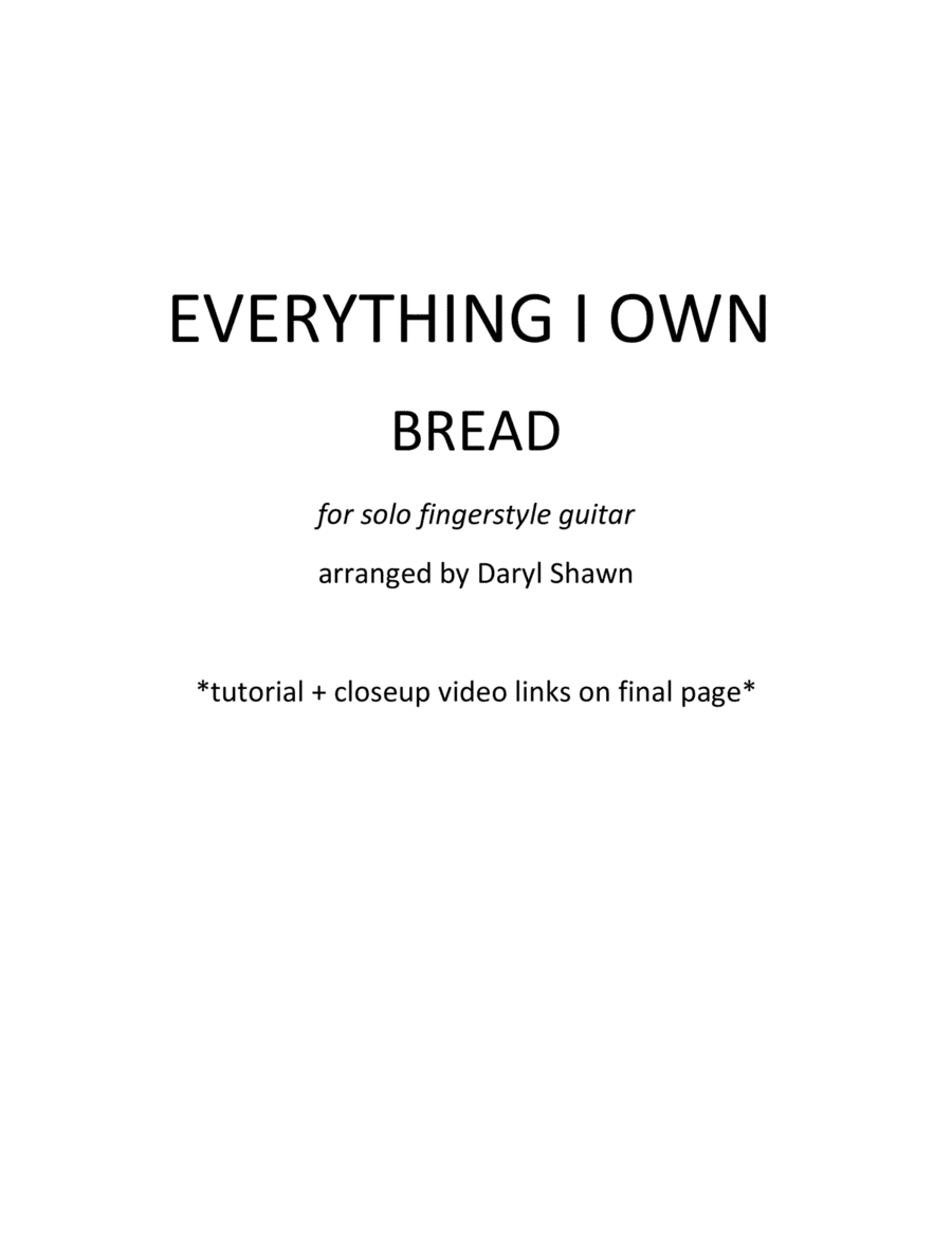 Everything I Own (arr. Daryl Shawn)