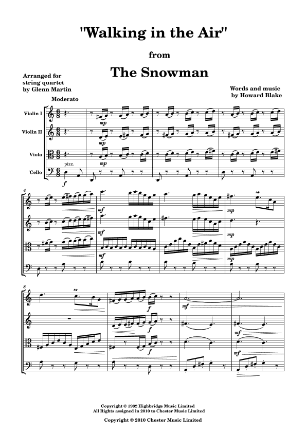 Walking In The Air (arr. Glenn Martin)