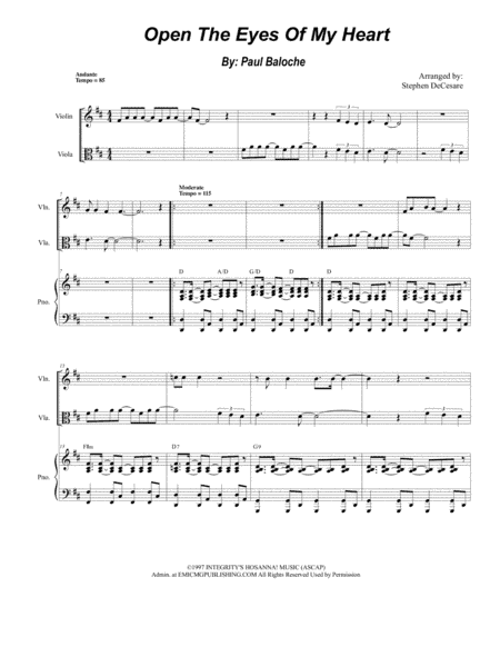 Open The Eyes Of My Heart (arr. Stephen DeCesare)