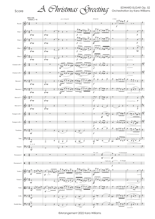 A Christmas Greeting Op. 52 (arr. Kara Williams)