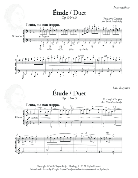 Duet: Etude Op. 10 No. 3 (arr. Dina Pruzhansky)