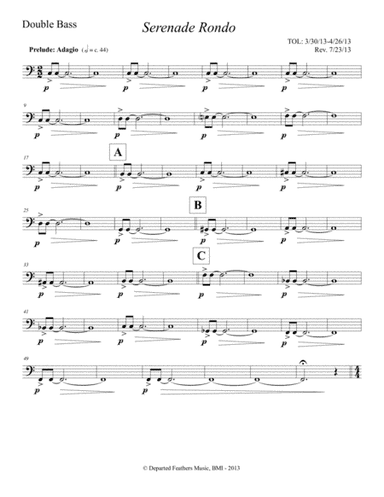 Serenade Rondo (2013) Double bass part
