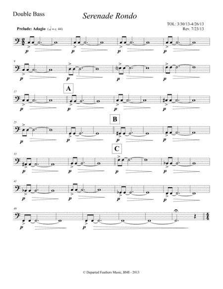 Serenade Rondo (2013) Double bass part