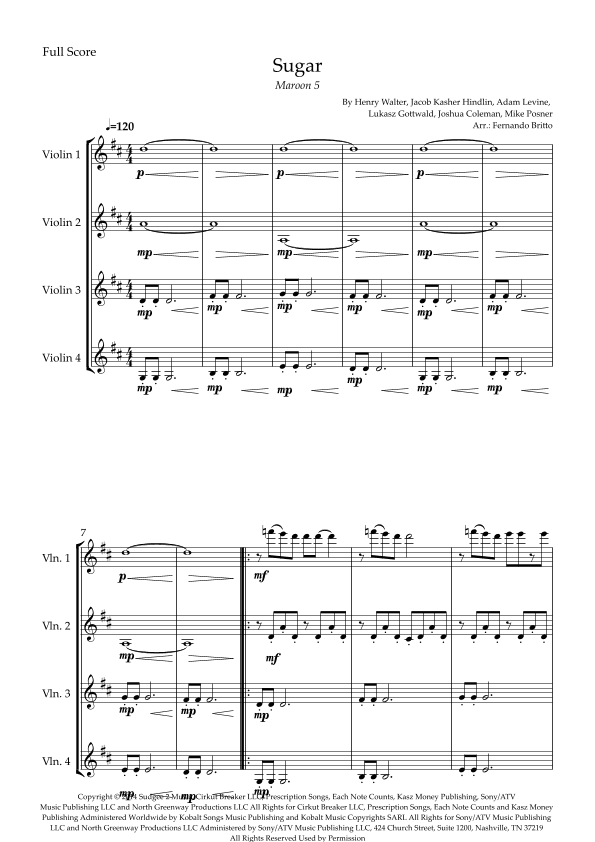 Sugar (arr. Fernando Britto)