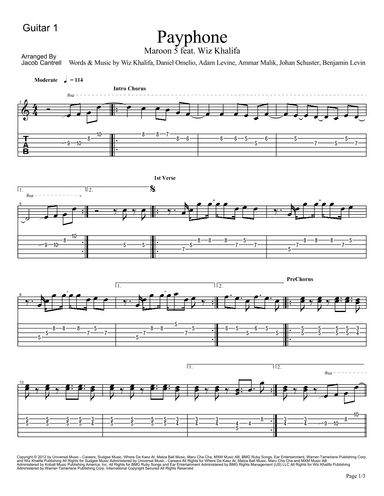 Payphone (arr. Jake Cantrell)