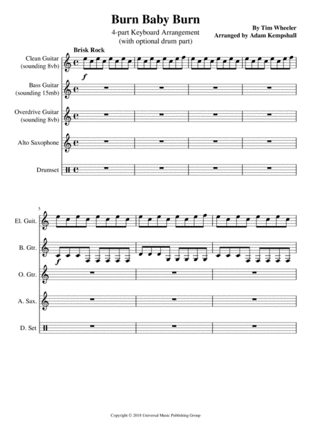 Burn Baby Burn (arr. Adam Kempshall)