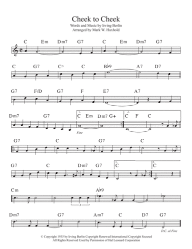 Cheek To Cheek (arr. Mark W. Huxhold)