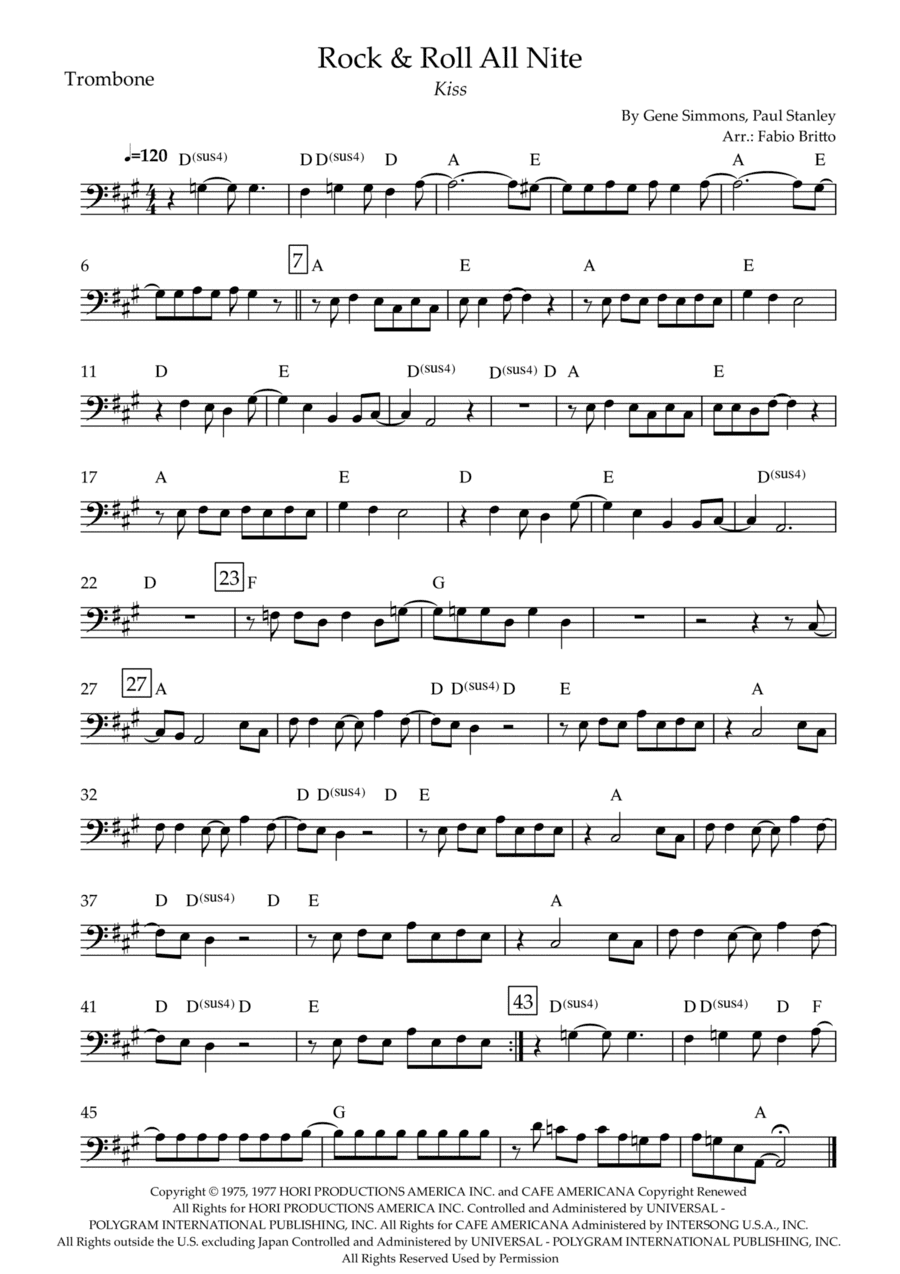 Rock And Roll All Nite (arr. Fabio Britto)