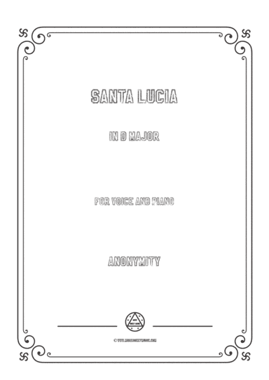 Louis-Santa Lucia in D Major,for Voice and Piano (arr. MSM)