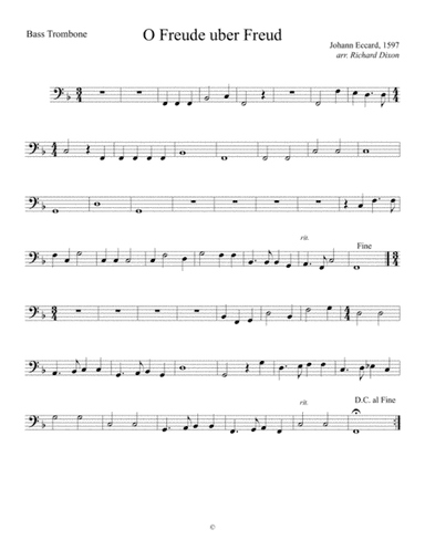 O Freude uber Freud-bass trombone/tuba (arr. J. Richard Dixon)