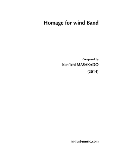 Homage for Wind Band - Score only