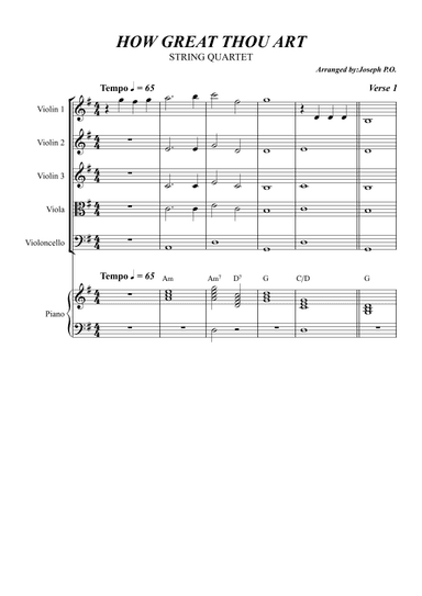 How Great Thou Art String Quartet (arr. Joseph Ondong)