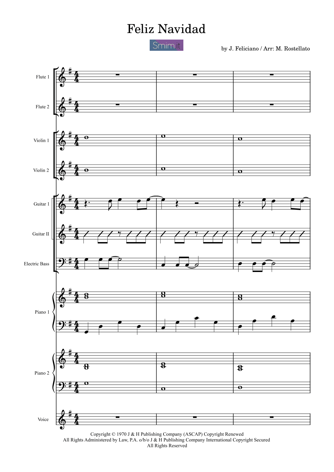 Feliz Navidad (arr. Maria Rostellato)