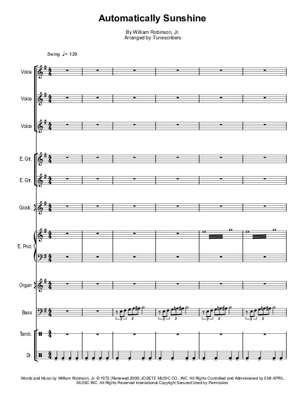 Automatically Sunshine (arr. Tunescribers)