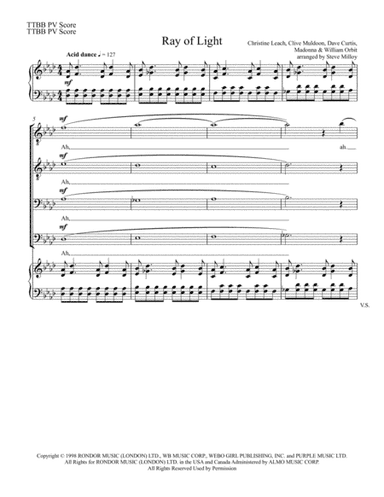 Ray Of Light (arr. Steve Milloy)