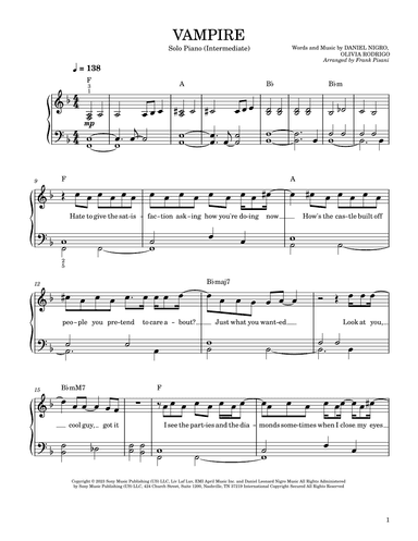 Vampire (arr. Frank Pisani)