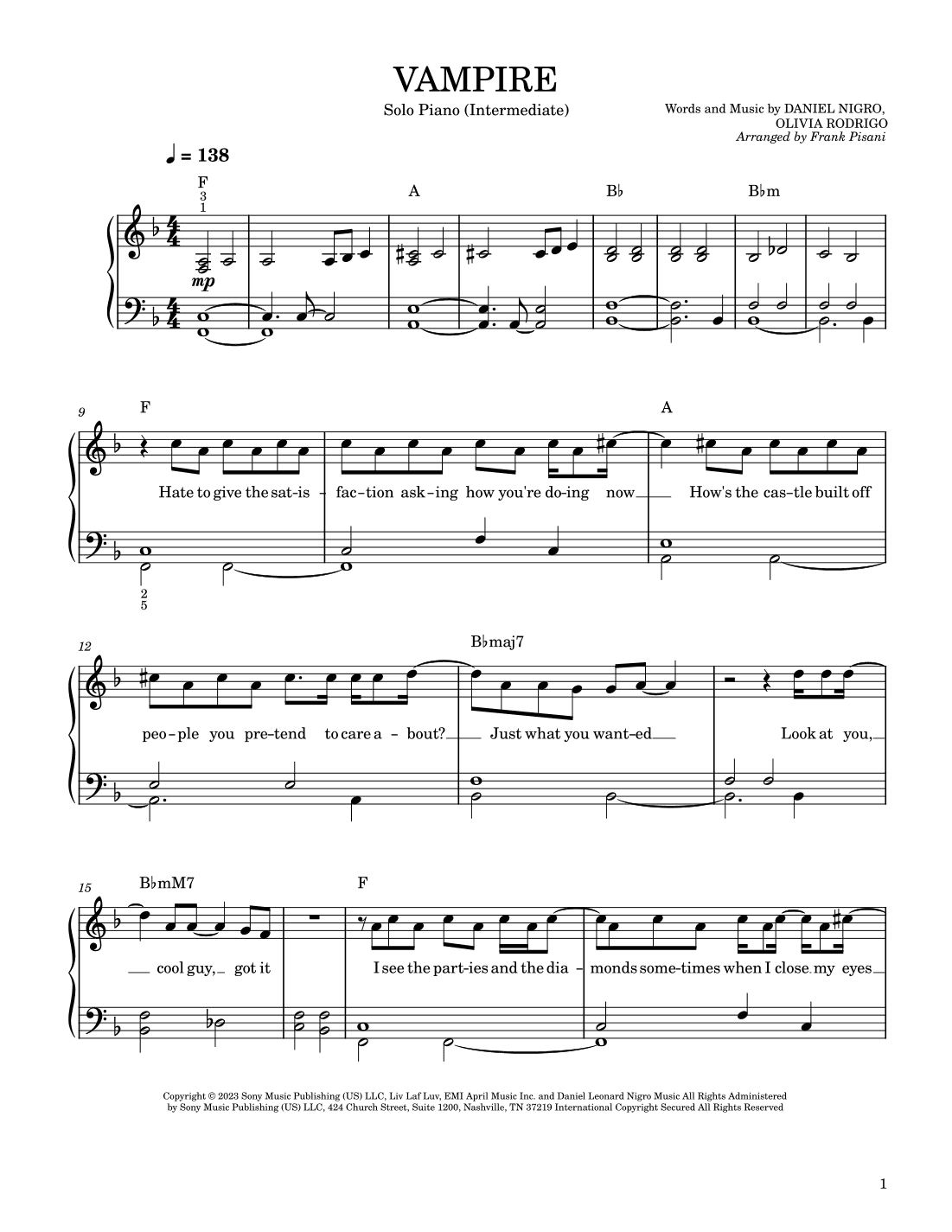 Vampire (arr. Frank Pisani)