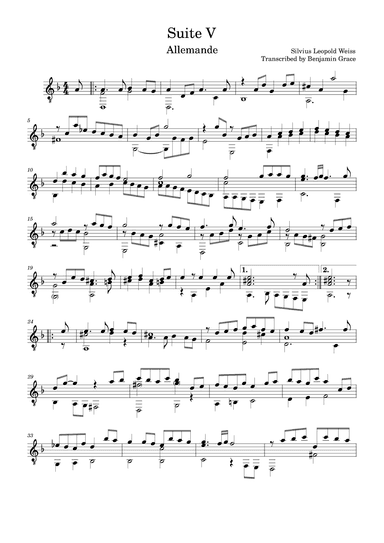 Suite V (arr. Benjamin Grace)