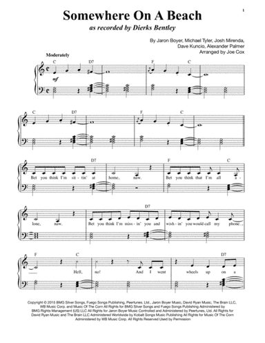 Somewhere On A Beach (arr. Joe Cox)