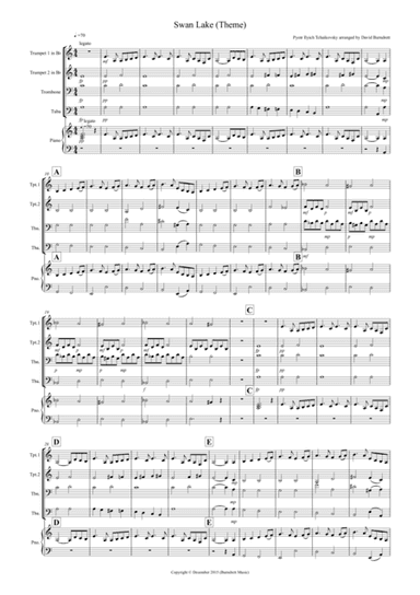 Swan Lake Theme for Brass Quartet (arr. David Burndrett)