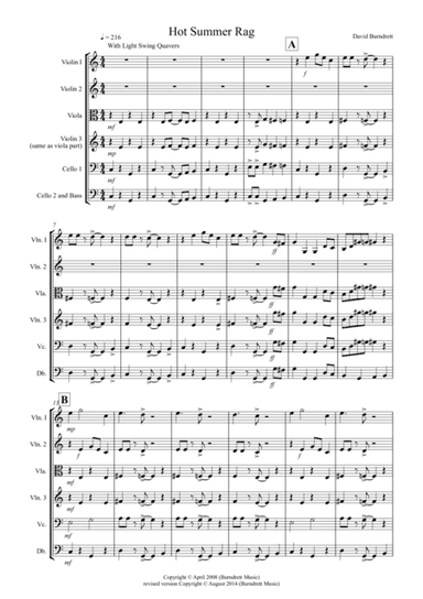 Hot Summer Rag for String Orchestra