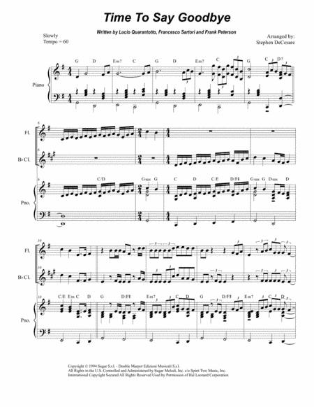 Time To Say Goodbye (arr. Stephen DeCesare)