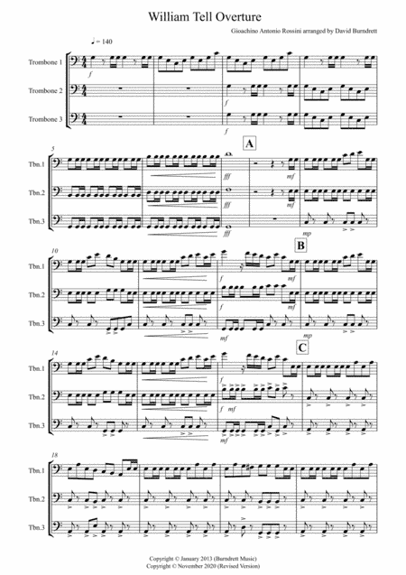 William Tell Overture for Trombone Trio (arr. David Burndrett)