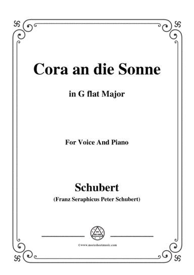 Schubert-Cora an die Sonne,in G flat Major,for Voice&Piano (arr. MSM)